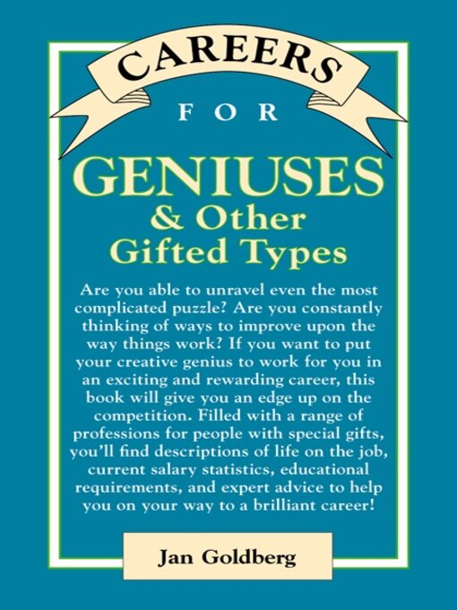Title details for Careers for Geniuses & Other Gifted Types by Jan Goldberg - Wait list
